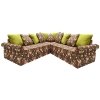 Угловой диван Халланд Коричневый / цветы