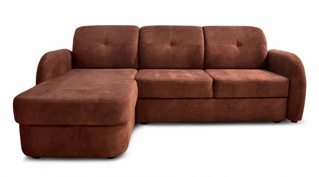 Угловой диван "Ника" коричневый велюр