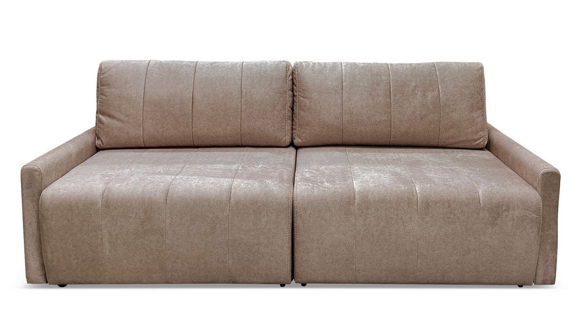 Прямой диван еврокнижка Осака Бежевый велюр