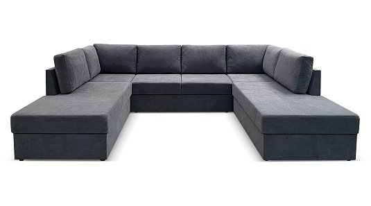 П-образный диван Копенгаген Набор 2 Графит Велюр 