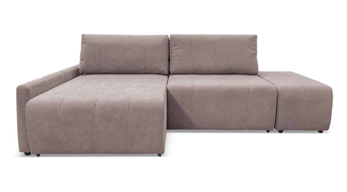 Угловой диван Оникс с пуфом  Бежевый велюр