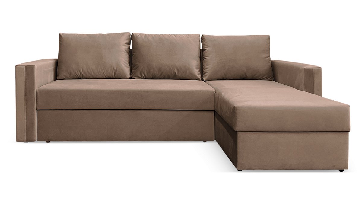 Угловой диван Лунден Какао велюр