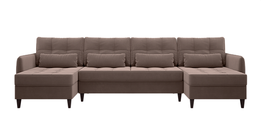 П-образный диван Ультра Темно бежевый велюр