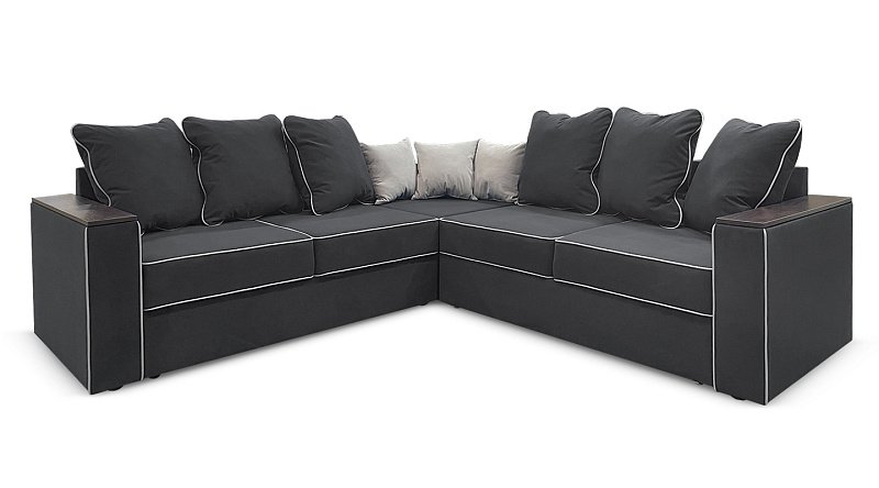 Большой Угловой диван с полкой в углу Кируна